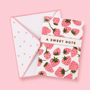 “A Sweet Note” personalized strawberry note card with envelope