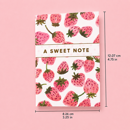 “A Sweet Note” Strawberry Card + Envelope